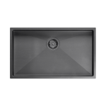 Quadron | ANTHONY 80 | stalowy zlewozmywak kuchenny GRAPHITE METAL PVD | wymiary: 74 x 44 x 20,5 cm | 1-komorowy podwieszany/wpuszczany | podbudowa szafki: od 80 cm MF7444PVDBST1