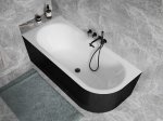 Besco Avita A-line B&W wanna wolnostojąca czarno/biała 170 L + syfon klik-klak biały z przelewem slim WAA17ABLBS