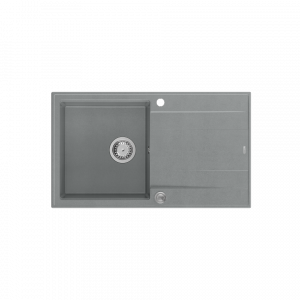 QUADRON EVAN 111 GraniteQ zlewozmywak z syfonem Push 2 Open 1-komorowy z/o (860x500x210) silver stone / elementy stalowe HCQE8650U5BSP2O