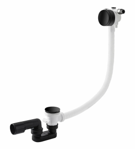 VEDO CLICK II Przelew wannowy z korkiem typu klik-klak i funkcją napełniania wanny 70 cm 366C/70/CZ czarny mat