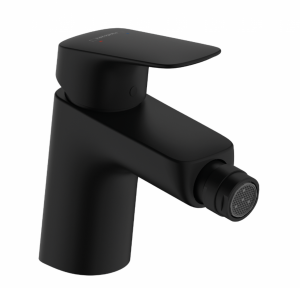 Hansgrohe Logis Jednouchwytowa bateria bidetowa 70 z kompletem odpływowym z cięgłem czarny mat 71204670