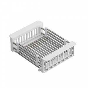 Quadron Koszyk regulowany stal szczotkowana / uchwyty białe B3821WHM
