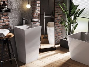 Besco Vera Matt Biała wolnostojąca z otworem pod baterię UOMBVWO