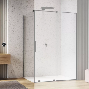 Ronal Sanswiss ścianka boczna na wymiar 60-120 x 0 - 200 cm, szkło przezroczyste, profile czarny mat D35F1SM10607