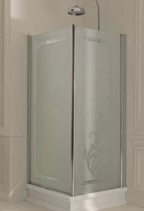 Kerasan Kabina prostokątna lewa, szkło przejrzyste profile złote 80x96 Retro 9143T1