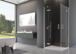 Ronal Sanswiss wejście narożne dwuczęściowe 75-120x0-200 cm, szkło Master Carré, profile chrom PUE2PGSM21030