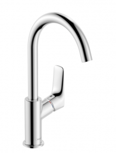 Hansgrohe Logis Jednouchwytowa bateria umywalkowa 210 z obrotową wylewką i kompletem odpływowym z cięgłem chrom 71130000