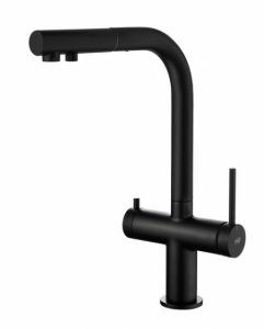 Blue Water DELTA Bateria kuchenna z wyciąganą wylewką z podłączeniem do wody filtrowanej czarny mat 5901730617283