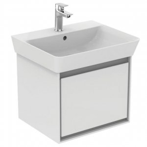 Ideal Standard Connect Air Szafka pod umywalkę Cube 48 cm biały połysk/jasnoszary mat E0844KN