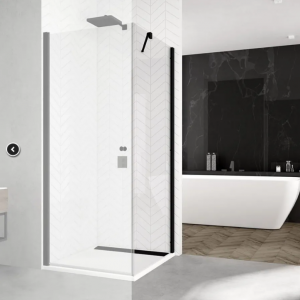 Ronal Sanswiss Solino ścianka prysznicowa 120 cm boczna do drzwi czarny mat SOLT112000607