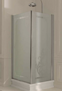 Kerasan Kabina prostokątna lewa, szkło przejrzyste profile chrom 80x96 Retro 9143T0