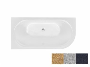 Besco Avita A-line Glam Złota wanna wolnostojąca 150 L + syfon klik-klak gun metal z przelewem slim WAA150ALZG