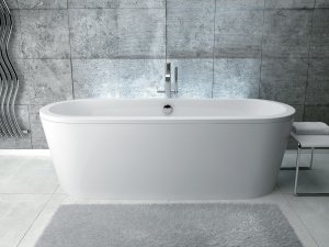Besco Victoria wanna 185 pod zabudowę + syfon chrom z przelewem slim WKV185WZS