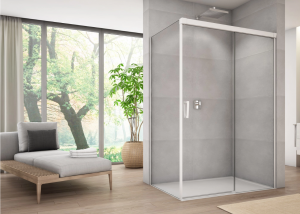 Ronal Sanswiss ścianka boczna 75x200 cm, szkło przezroczyste, profile WHITE LINE biały mat CAST0750907