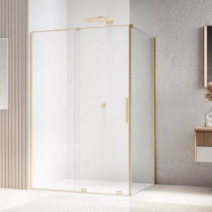 Ronal Sanswiss ścianka boczna na wymiar 60-120x mniej niż 200 cm szkło przezroczyste, profile złoto szczotkowane D35F1VSM11307