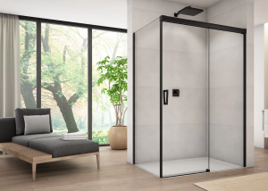 Ronal Sanswiss ścianka boczna 70x200 cm, szkło przezroczyste, profile BLACK LINE czarny mat CAST0700607