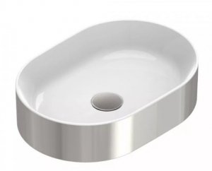Catalano Zero umywalka nablatowa 50x35 cm owalna biały/srebrny 0122500041