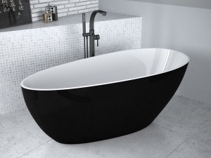 Besco Goya B&W wanna wolnostojąca czarno/biała 170 klik-klak czarny czyszczony od góry WMD170GWB