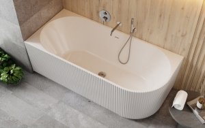 Besco Denaya wanna wolnostojąca 170 Lewa maskownica odpływu biała WAS170DLW