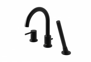 Kohlman Axel BLACK QB241AB Bateria wannowa z obrotową wylewką 