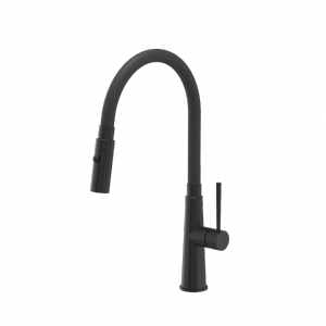 QUADRON bateria kuchenna GINA stalowa z elastyczną wylewką, pure carbon / wąż czarny 3922505BLM