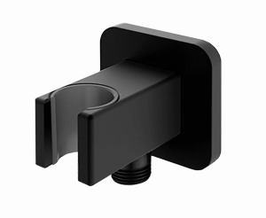 VEDO PREMIO II Przyłącze kątowe z uchwytem słuchawki natryskowej VSN0046/CZ czarny mat