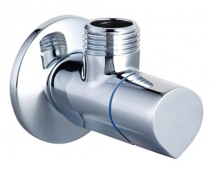 AQG Zawór kątowy 1/2- 3/8 z głowicą ceramiczną kropka niebieska 40LLC002