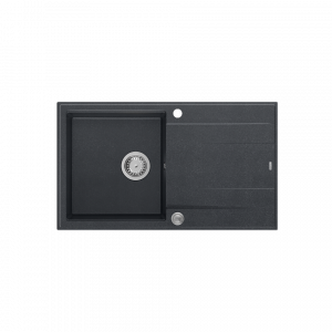 QUADRON EVAN 111 GraniteQ zlewozmywak z syfonem Push 2 Open 1-komorowy z/o (860x500x210) black diamond / elementy stalowe HCQE8650U8BSP2O