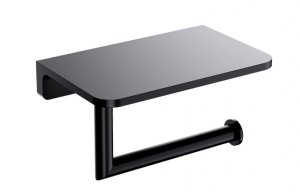 Omnires Modern Project uchwyt na papier toaletowy z półką czarny mat MP60511BL WYSYŁKA 24H
