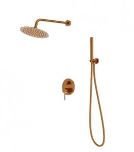 Lavita Podtynkowy zestaw prysznicowy z deszczownicą Orion Brushed Copper 5900378357339