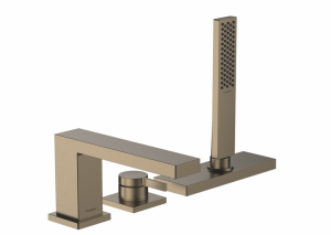 Hansgrohe Tecturis E 3-otworowa, jednouchwytowa bateria na brzeg wanny z sBox, element zewnętrzny brąz szczotkowany 73443140