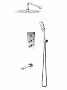 VEDO CENTO CROMO Kompletny system wannowo-natryskowy podtynkowy I TERMO deszczownica o śr. 250 mm VBC1231/25/CH/TERMO chrom