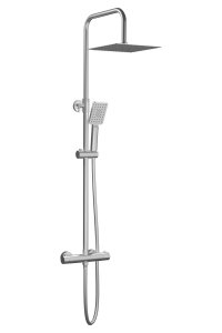 AQG System prysznicowy Nite Satynowy nikiel z termostatem Nite, Deszczownica Atlas 25 x 25 Satynowy nikiel 20NITC25NID11