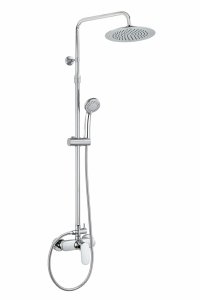 AQG System prysznicowy Nhil Chrom z uchwytem Nhil, Deszczownica Wind Blu RD Ø 24  21NHR24NHD01