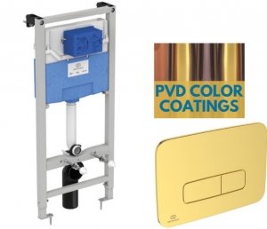 Ideal Standard ProSys Stelaż podtynkowy WC R020467 z przyciskiem R0459A2 Brushed GOLD PVD