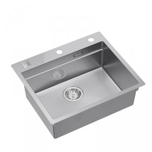 Quadron BURT 100 Workstation SteelQ zlewozmywak 1-komorowy b/o stal szlachetna 580*485 mm + syfon push to open + dozownik stal szcz. + wkładka ociekowa+ Qmata + deska drewniana + nakładka MF5850BS