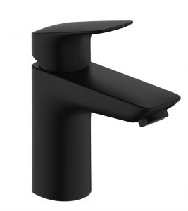 Hansgrohe Logis Jednouchwytowa bateria umywalkowa 100 z metalowym kompletem odpływowym z cięgłem czarny mat 71171670