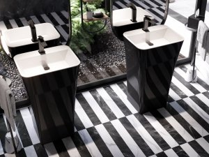 Besco Assos S-Line B&W umywalka wolnostojąca z otworem pod baterię UMOAPWOBW