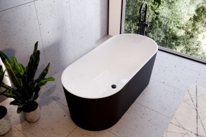Besco Lova Matt B&W wanna wolnostojąca 160 czarny mat/biały połysk + klik-klak chrom WMM160LBKS