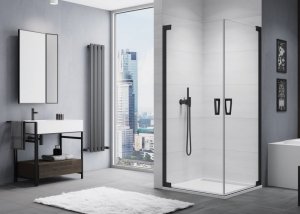 Sanswiss Cadura Black Line kabina czarna narożna 75x75cm CA1CG0750607+CA1CD0750607 Sprawdź atrakcyjne rabaty!