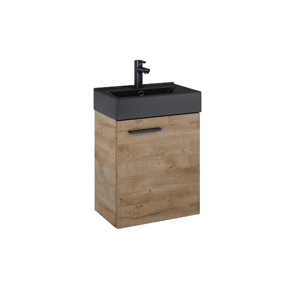 Elita TINY SET Szafka + umywalka 45 1D DĄB CANELA (UM. BLACK) PDW 168302/RE020451157050
