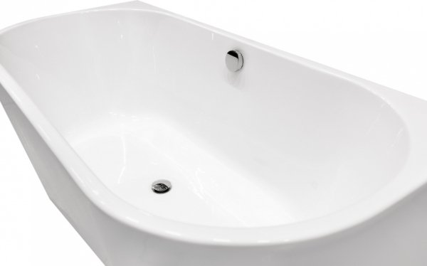 Besco Vica New wanna wolnostojąca 150 + syfon chrom z napełnieniem przez przelew WAS150VNN