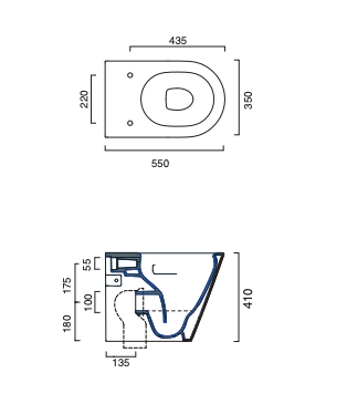 Catalano ZERO 55 miska WC stojąca NewFlush biały połysk 1VP55R00/0114550001