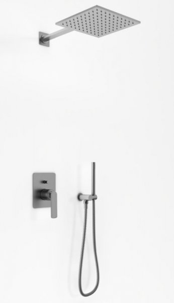Kohlman Experience Gray Zestaw prysznicowy podtynkowy z deszczownicą okrągłą 25 cm szczotkowany grafit QW210EGR25 