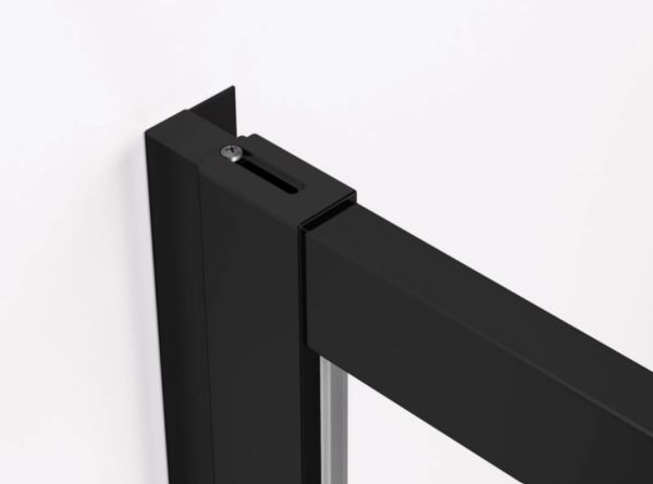 Ronal Top-Line S Black Drzwi prysznicowe przesuwne 90x200 cm prawe profile czarny mat szkło Durlux 200 Aquaperle TLSD0900622