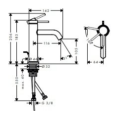 Hansgrohe Tecturis S Jednouchwytowe baterie umywalkowe Chrom 73314000