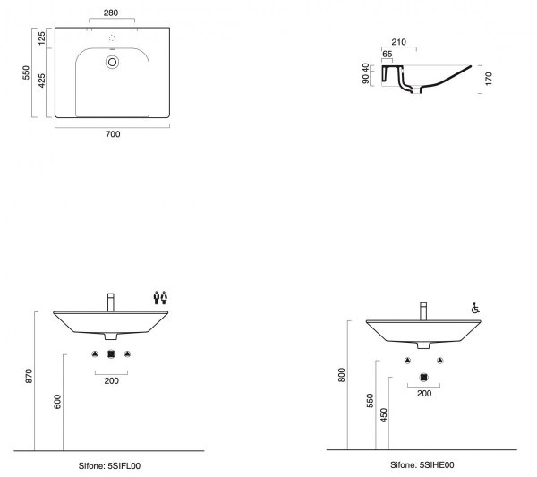 Catalano SFERA COMFORT 70X55 umywalka 170HE00/0920700001