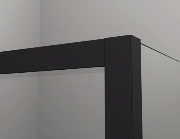 Ronal kabina półokrągła dwuczęściowa 90x200 cm, szkło przezroczyste, profile BLACK LINE czarny mat SOR550900607