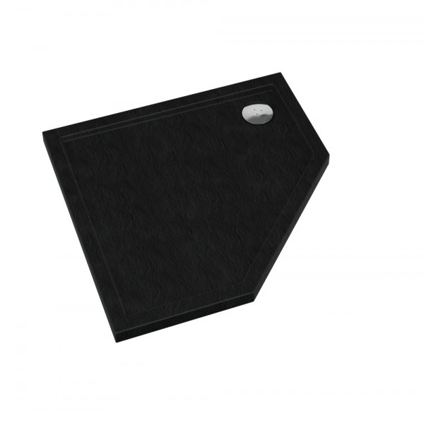 Schedline Brodzik akrylowy Sharper Black Stone 80x80x5 cm, pięciokątny, Gwarancja 7 lat 3S.S1PK-8080/C/ST