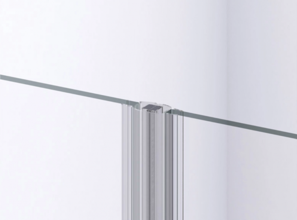 Ronal drzwi wahadłowe dwuczęściowe 70x200 cm, szkło przezroczyste, profile Srebrny połysk D22T20705007